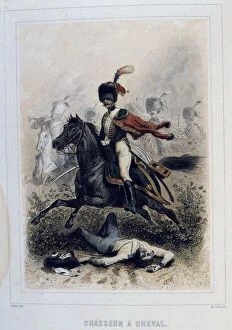 Cavalryman Gallery: Chasseurs a Cheval, (light cavalry), 1859. Artist: Auguste Raffet