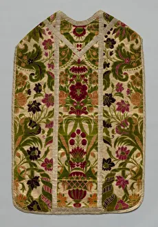 Chasuble, Stole, Burse(Corporal Case), and Maniple, c 1600- 1700. Creator: Unknown