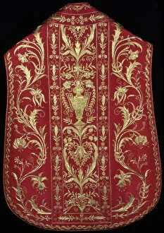 Ecclesiastical Gallery: Chasuble, Stole, Maniple, and Burse, Italy, 1775 / 1825. Creator: Unknown