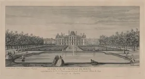 1681 1754 Prints: Chateau of Berny from the Gardens. Creator: Jacques Rigaud (French, 1681-1754)