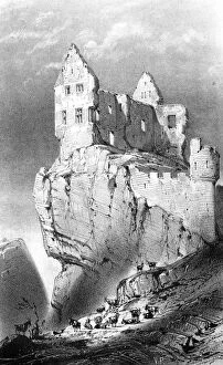 Rhone Alpes Collection: The Chateau de Crussol, Saint-Peray, France, 19th century.Artist: Godard Q des Augustins