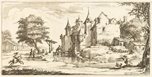 Chateau with a Drawbridge, 1635 or after. Creator: Unknown
