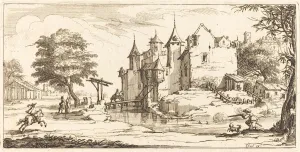 Callot Jacques Collection: Chateau with a Drawbridge, 1635 or after. Creator: Unknown