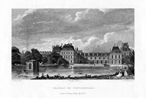 Chateau de Fontainebleau, France, 1829.Artist: E I Roberts