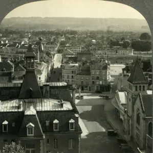 Aisne Prints: Chateau-Thierry, France, Today - Looking South from the Ramparts of the Chateau, c1930s