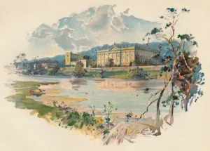 Derbyshire Prints: Chatsworth from the Derwent, c1890. Artist: Charles Wilkinson