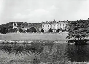 Grounds Prints: Chatsworth House and River Derwent, Derbyshire, c1955. Creator: Arthur Charles Kirby Ware