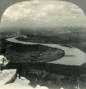 Chattanooga and Tennessee River Valley from Lookout Mountain, Tennessee, c1930s