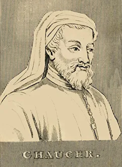 Chaucer Geoffrey Prints: Chaucer, (1343-1400), 1830. Creator: Unknown