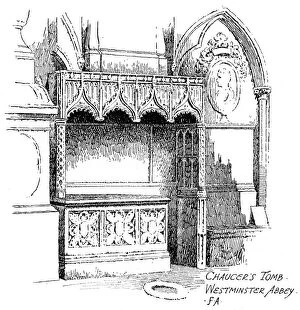 Arthur St John Adcock Gallery: Chaucers tomb, Westminster Abbey, London, 1912.Artist: Frederick Adcock