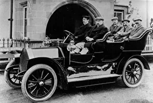 Chauffeur Prints: Chauffeur Charlie Keith at the wheel of a Humber, c1907