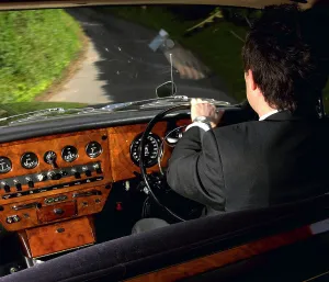 Chauffeur Prints: Chauffeur driving 1970 Daimler vanden plas DS 420 limousine