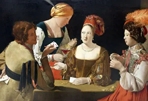 Poker Prints: The Cheat with the Ace of Diamonds, c. 1635. Artist: La Tour, Georges, de (1583-1652)