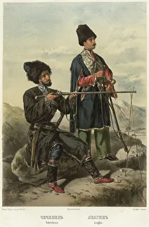 Tripod Prints: Chechen. Lezgin, 1862. Creator: Frants Taikhel