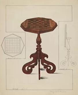Checker-board Table-tilt Top, c. 1936. Creator: Magnus S. Fossum