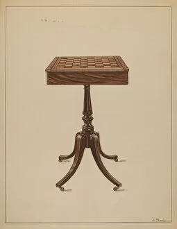 Checker Table, 1936. Creator: Nicholas Gorid