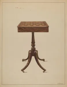 Gorid Nicholas Prints: Checker Table, 1936. Creator: Nicholas Gorid