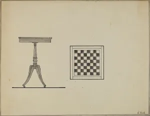 Gorid Nicholas Prints: Checkerboard Table, 1936. Creator: Nicholas Gorid