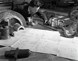 Checking finished castings at AT Green & Sons Ltd foundry, Rotherham, South Yorkshire, 1963