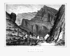 Cheddar, The entrance to the Cliffs, 19th century. Creator: Colebrooke Stockdale Cheddar, The entrance to the Cliffs, 19th century. Creator: Colebrooke Stockdale