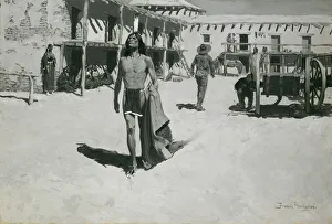 Walking Away Prints: Nothing But Cheerful Looks Followed the Bat, c. 1900. Creator: Frederic Remington