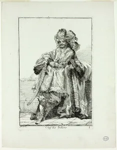 Leaning Back Prints: Chef des Indiens, plate eight from Caravanne du Sultan à la Mecque