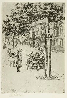Sidewalk Gallery: Chelsea Children, Chelsea Embankment, 1889. Creator: Theodore Roussel
