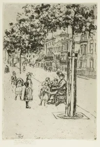 Roussel Theodore Prints: Chelsea Children, Chelsea Embankment, 1889. Creator: Theodore Roussel