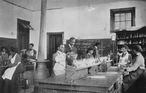 Booker T Prints: Chemical laboratory, 1904. Creator: Frances Benjamin Johnston
