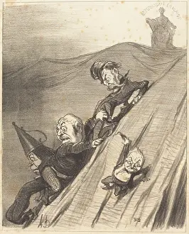 Sloped Prints: Un chemin dangereux, 1851. Creator: Honore Daumier