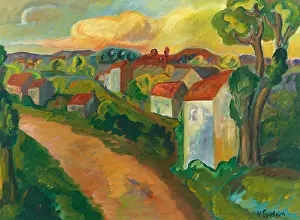 Landscapeexpressionismpainting Prints: Chemin dans un village (Village Path). Creator: Epstein, Henri (1891-1944)