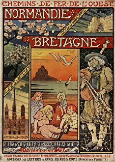 Railway Station Gallery: Chemins de fer de l Ouest. Normandie, Bretagne, 1900. Creator: Berthon, Paul (1872-1909)