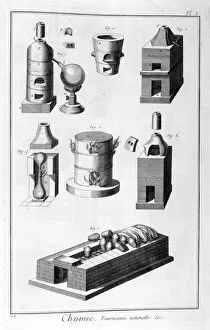 Combustion Gallery: Chemistry, furnace utensils, 1751-1777. Artist: Denis Diderot