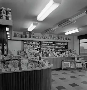Chemists shop interior, Armthorpe, near Doncaster, South Yorkshire, 1961. Artist