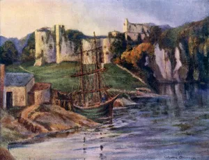 Monmouthshire Prints: Chepstow Castle, Monmouthshire, Wales, 1924-1926. Artist: Catharine Chamney