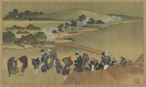 Porters Prints: Cherry blossom viewing, late 18th-early 19th century. Creator: Hokusai