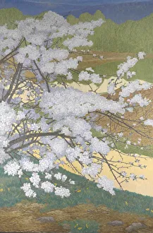 Japonaiserie Prints: Cherry branch, 1910s. Creator: Lindh, Bror (1877-1941)