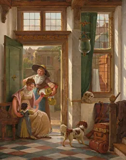 Vendor Prints: A Cherry Vendor at the Door, 1816. Creator: Abraham van Strij