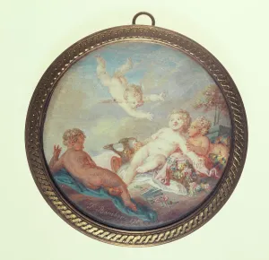 Cherub gardeners, c1850. Creator: Ecole Francaise
