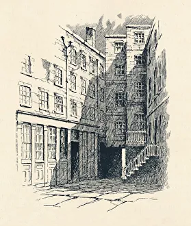 Isaac Pitman Prints: The Cheshire Cheese Tavern - Wine Office Court, Fleet Street, 1907. Artist: F