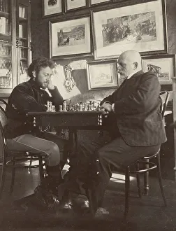 Yenisey Siberia Russia Prints: Chess game, 1909. Creator: Unknown