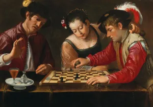 Chess Game Gallery: Chess players, 17th century. Creator: Caravaggio, Michelangelo, (after)