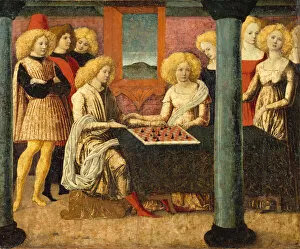 Tempera On Wood Collection: The Chess Players, ca. 1475. Creator: Liberale da Verona