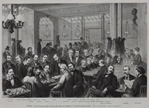 Chess Game Gallery: The chess tournament at the Cafe de la Regence (From Le Monde Illustre), 1874