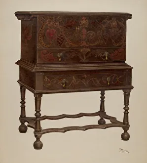 Royal Crest Prints: Chest, 1935 / 1942. Creator: Rolland Livingstone