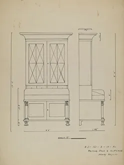 Pen And Ink And Graphite On Paperboard Prints: Chest, 1935/1942. Creator: Unknown