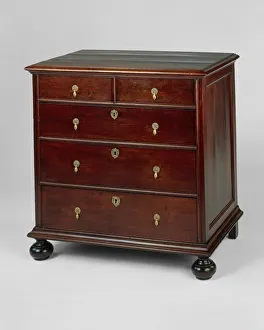 Tulipwood Prints: Chest of Drawers, 1700 / 30. Creator: Unknown