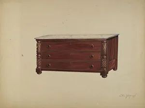 Marble Top Prints: Chest of Drawers, 1935/1942. Creator: Walter G. Capuozzo