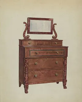 Choate Florence Prints: Chest of Drawers, 1936. Creator: Florence Choate