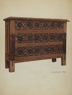 Inlaying Prints: Chest of Drawers, c. 1936. Creator: Florence Neal